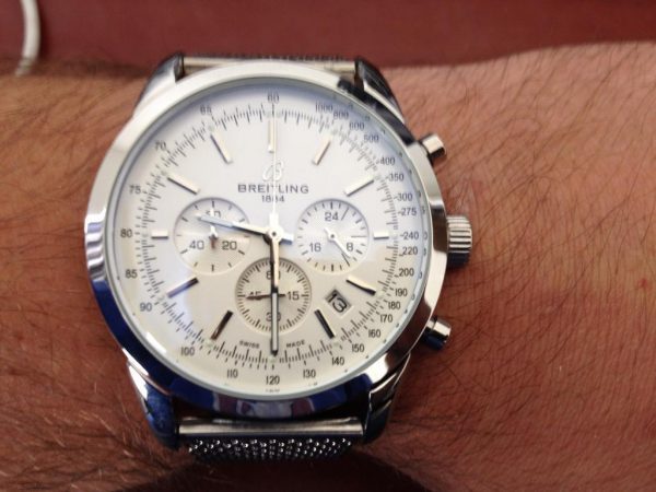 Breitling Transocean Stainless Steel Case Light Yellow Dial Replica Review